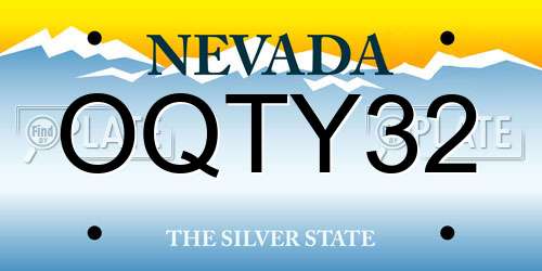 OQTY32 Nevada License Plate