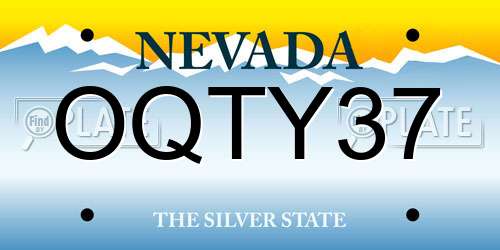 OQTY37 Nevada License Plate