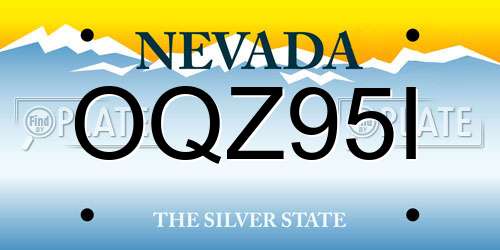 OQZ95I Nevada License Plate