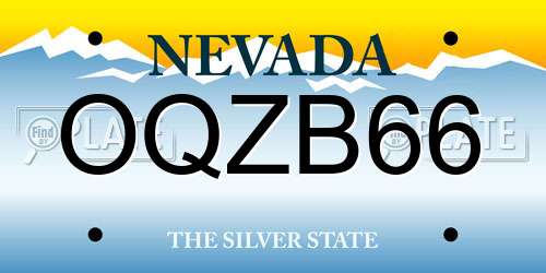 OQZB66 Nevada License Plate