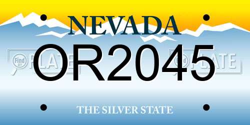 OR2045 Nevada License Plate