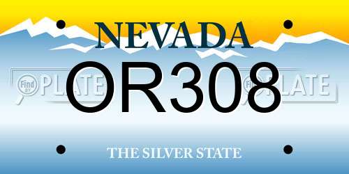 OR308 Nevada License Plate