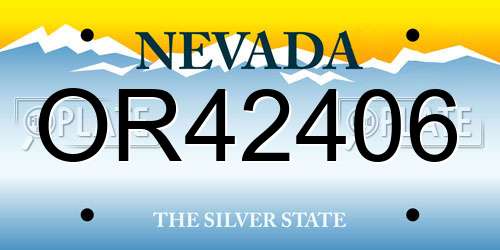 OR42406 Nevada License Plate