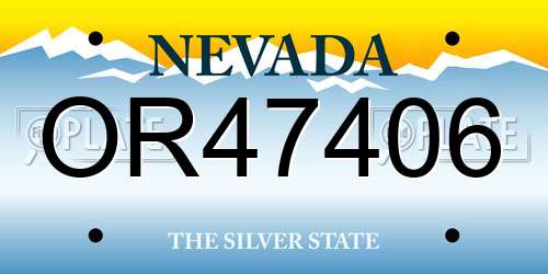 OR47406 Nevada License Plate