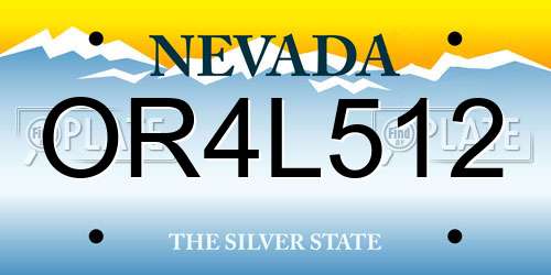 OR4L512 Nevada License Plate