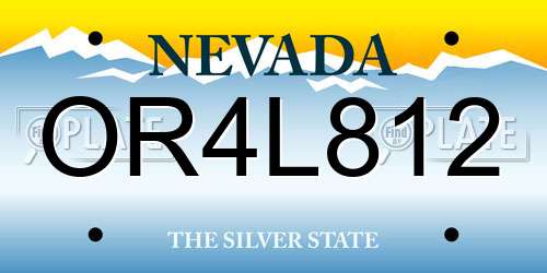OR4L812 Nevada License Plate