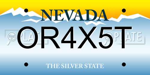 OR4X5T Nevada License Plate