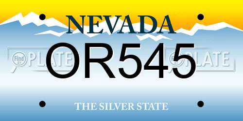 OR545 Nevada License Plate
