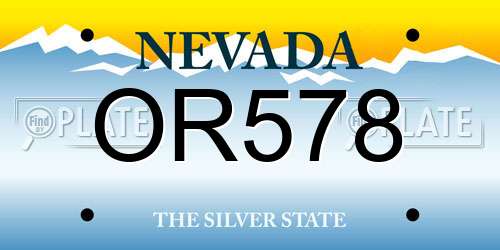 OR578 Nevada License Plate