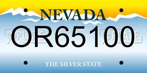 OR65100 Nevada License Plate