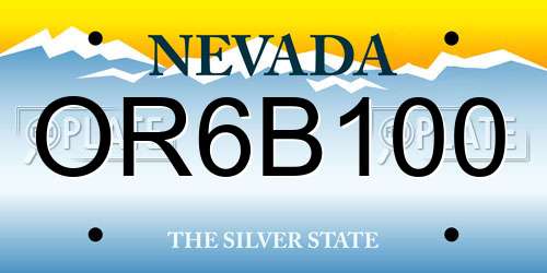 OR6B100 Nevada License Plate