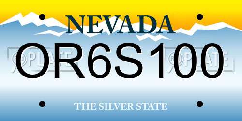 OR6S100 Nevada License Plate