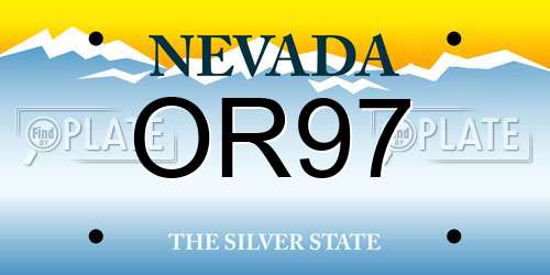OR97 Nevada License Plate