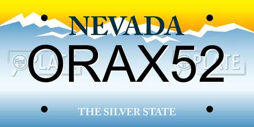 ORAX52 Nevada License Plate