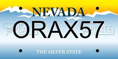 ORAX57 Nevada License Plate