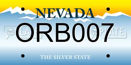 ORB007 Nevada License Plate