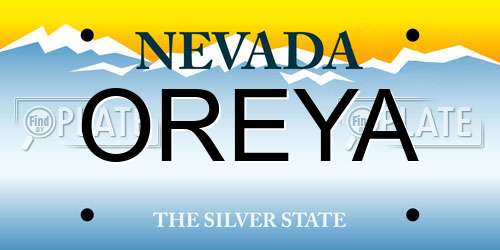 OREYA Nevada License Plate