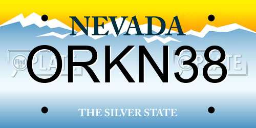 ORKN38 Nevada License Plate