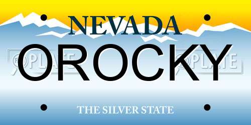OROCKY Nevada License Plate