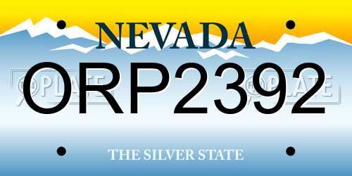 ORP2392 Nevada License Plate