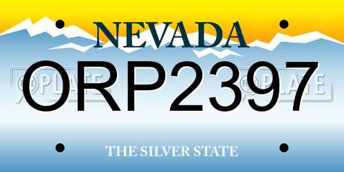 ORP2397 Nevada License Plate