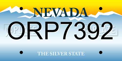 ORP7392 Nevada License Plate