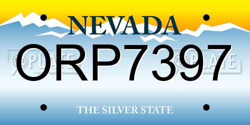 ORP7397 Nevada License Plate