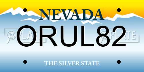 ORUL82 Nevada License Plate