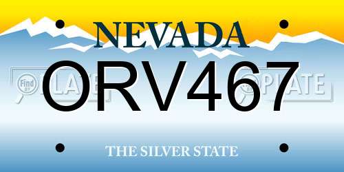 ORV467 Nevada License Plate