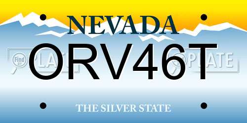 ORV46T Nevada License Plate