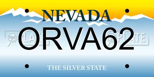 ORVA62 Nevada License Plate