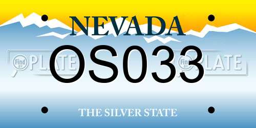 OS033 Nevada License Plate
