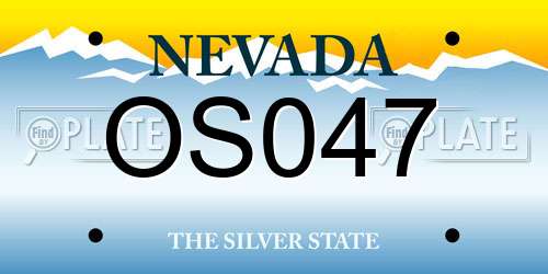 OS047 Nevada License Plate