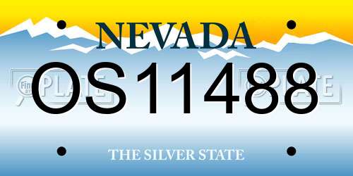 OS11488 Nevada License Plate