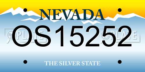 OS15252 Nevada License Plate