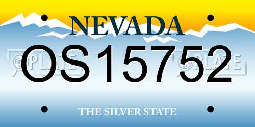 OS15752 Nevada License Plate