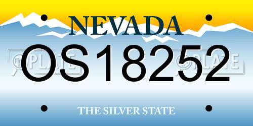 OS18252 Nevada License Plate