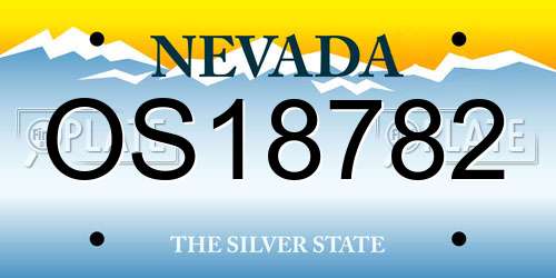 OS18782 Nevada License Plate