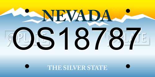 OS18787 Nevada License Plate