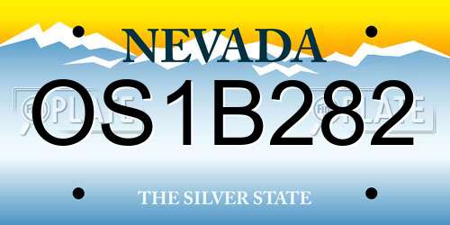 OS1B282 Nevada License Plate