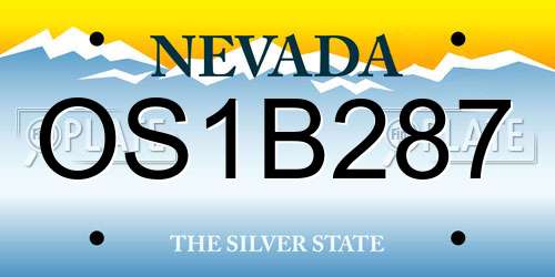 OS1B287 Nevada License Plate