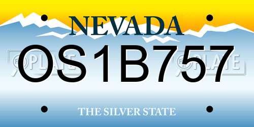 OS1B757 Nevada License Plate