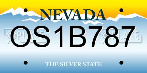 OS1B787 Nevada License Plate