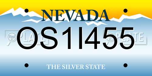 OS1I455 Nevada License Plate