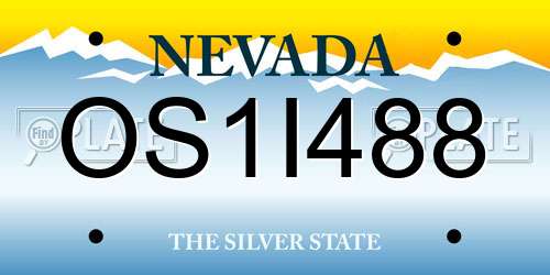 OS1I488 Nevada License Plate