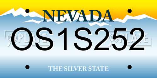 OS1S252 Nevada License Plate