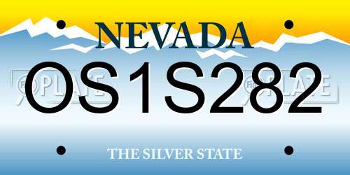 OS1S282 Nevada License Plate