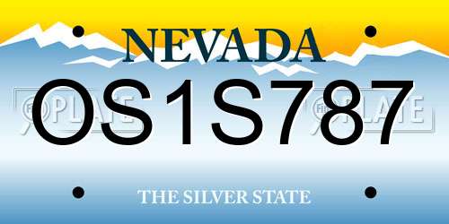 OS1S787 Nevada License Plate