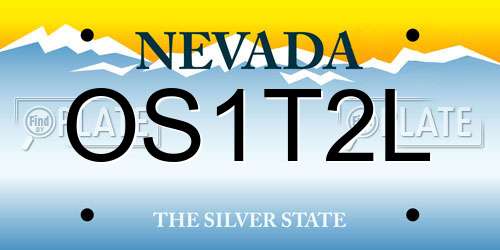 OS1T2L Nevada License Plate