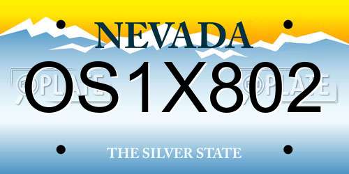 OS1X802 Nevada License Plate